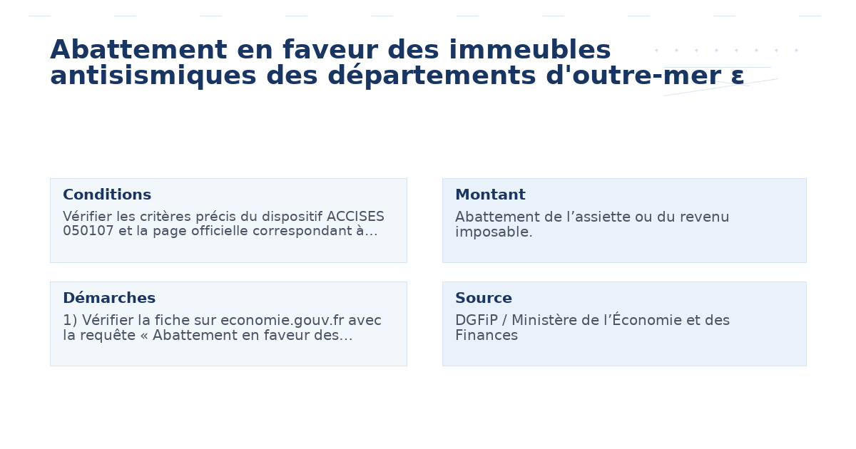 abattement faveur immeubles antisismiques – Guide essentiel 2026