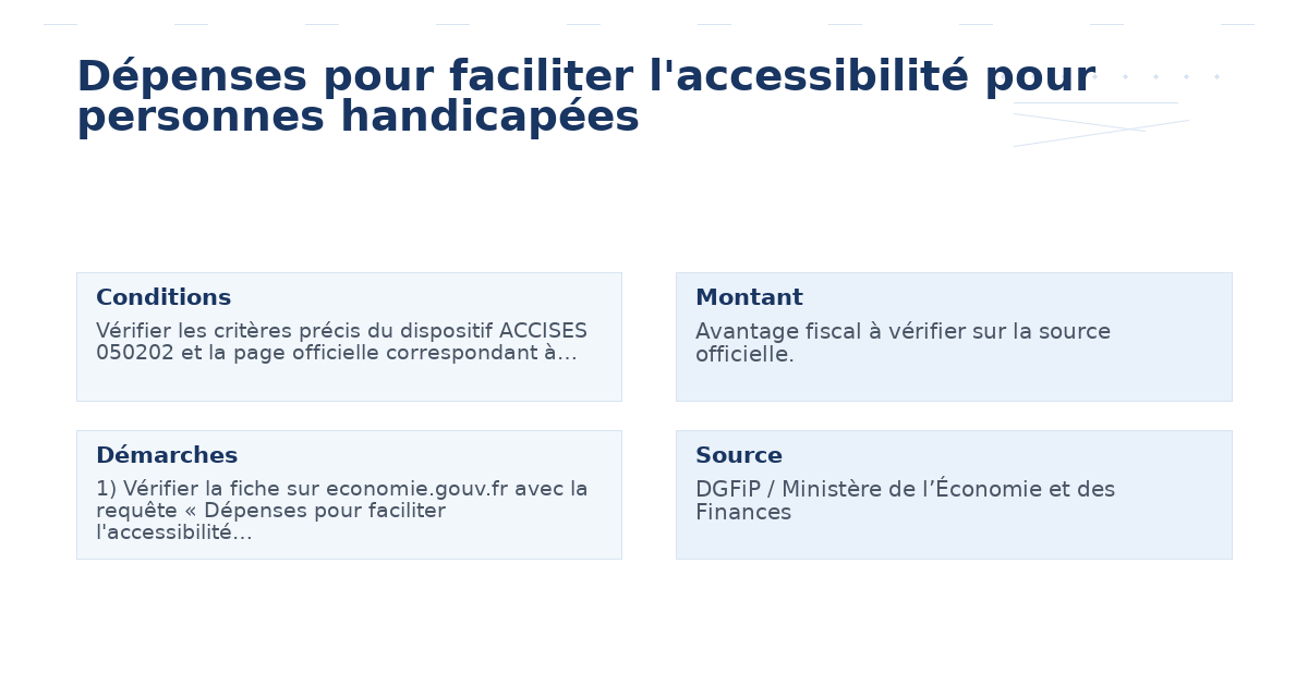 dépenses faciliter l’accessibilité personnes