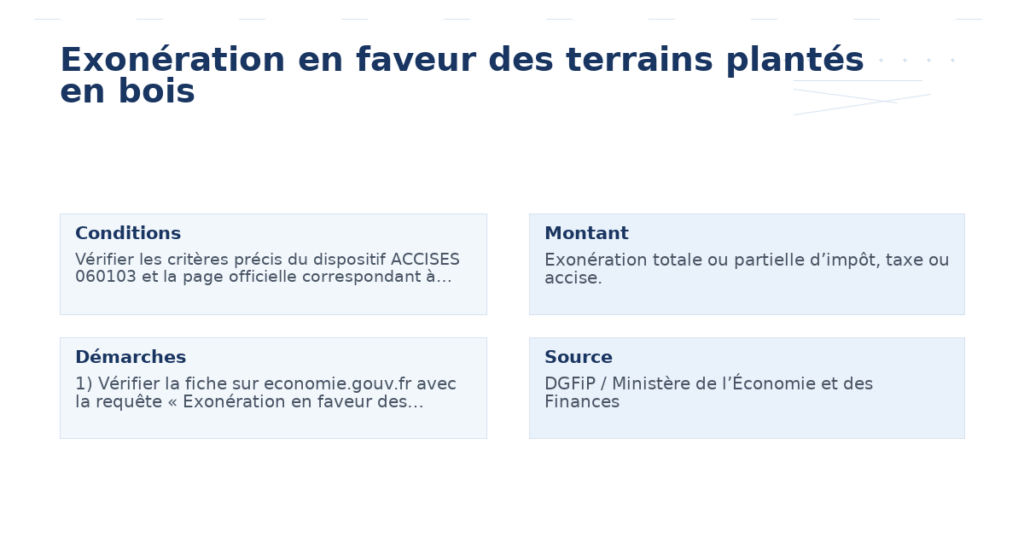 exonération faveur terrains plantés bois