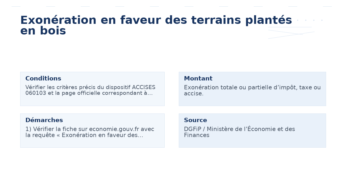 exonération faveur terrains plantés bois – Guide essentiel 2026 2026