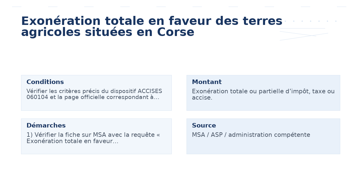 exonération totale faveur terres agricoles situées – Guide