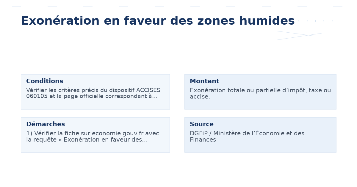 exonération faveur zones humides