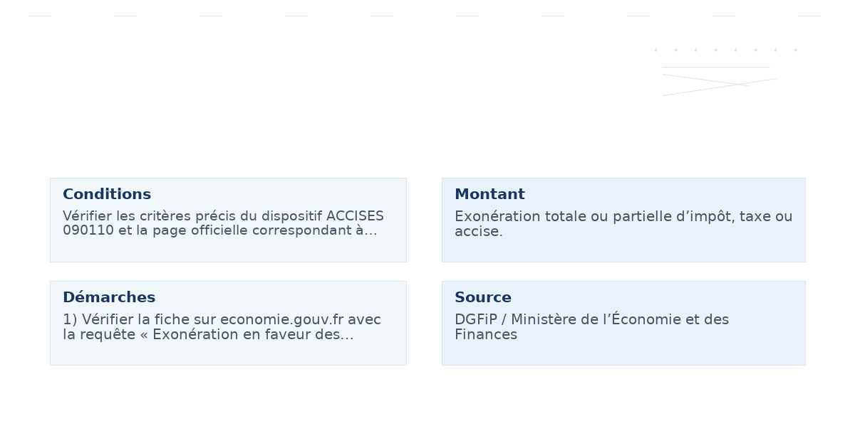 exonération faveur entreprises dont établissements – Guide