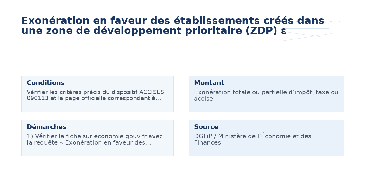 exonération faveur établissements créés zone – Guide essentiel
