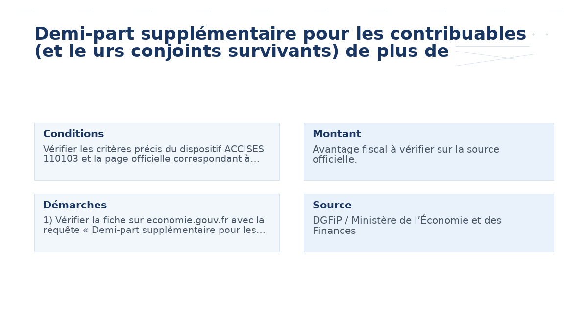 demi part supplémentaire contribuables urs conjoints – Guide