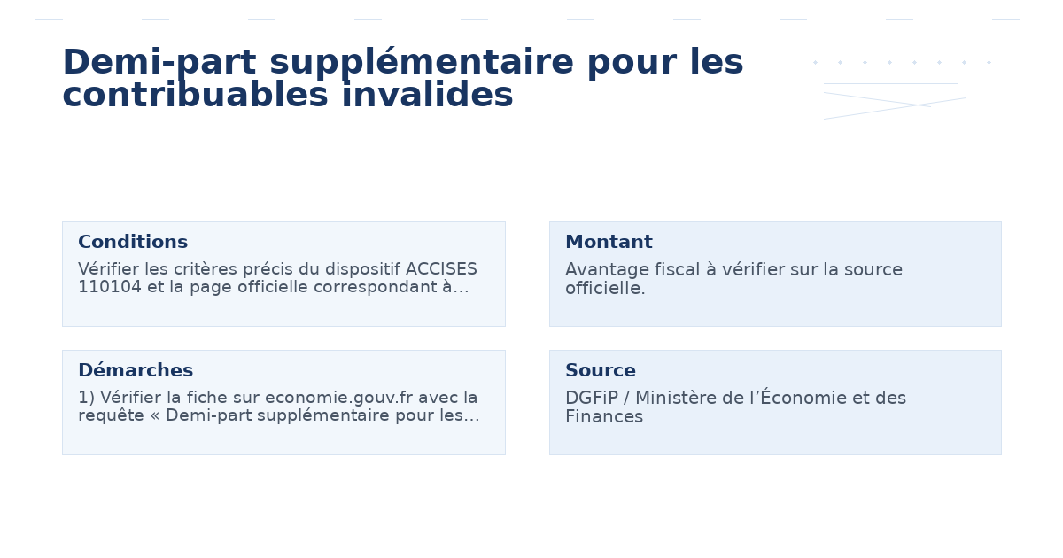 demi part supplémentaire contribuables invalides