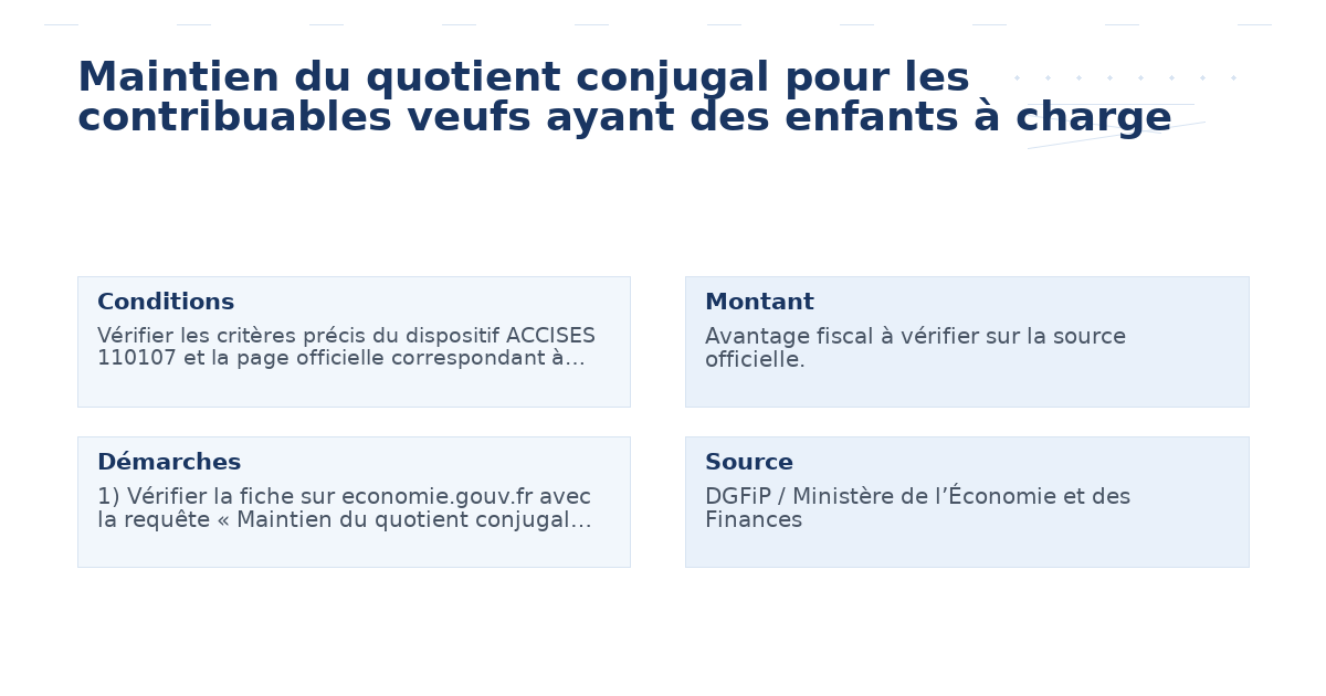 maintien quotient conjugal contribuables veufs ayant – Guide