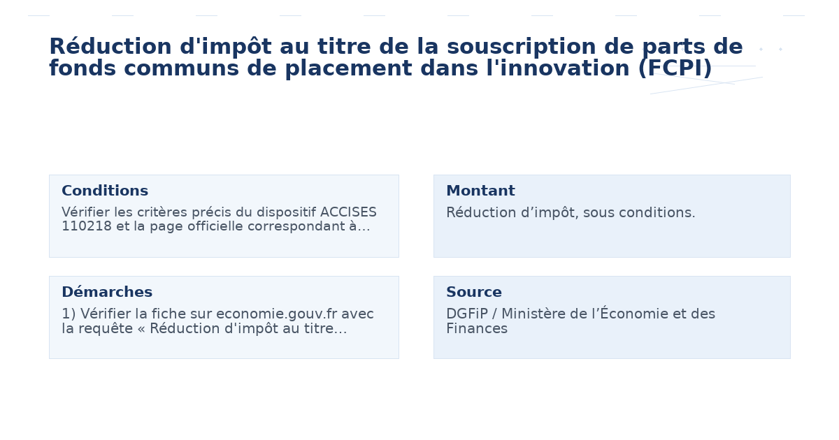 réduction d’impôt titre souscription parts fonds – Guide essentiel