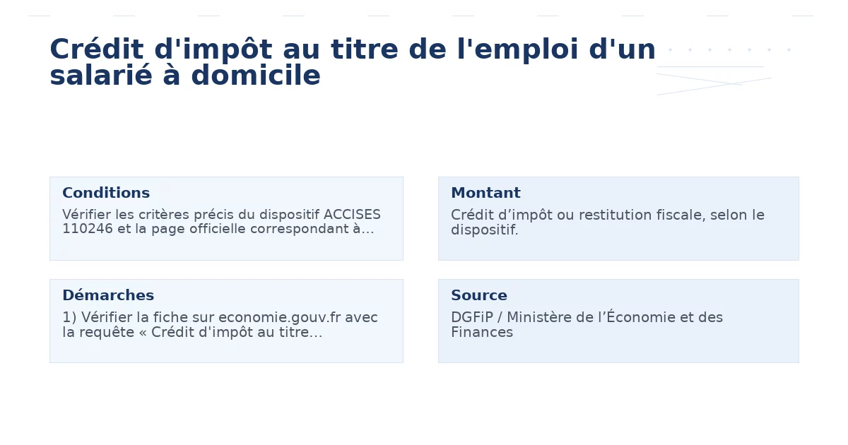 crédit d’impôt titre l’emploi d’un salarié – Guide essentiel 2026