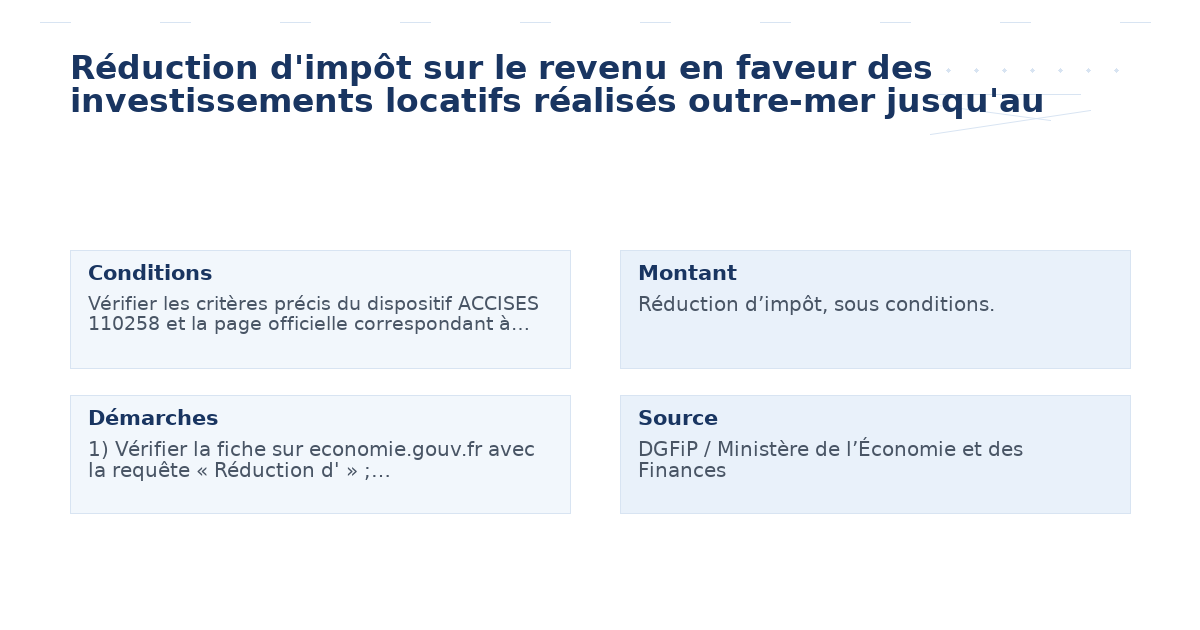 réduction d’impôt revenu faveur investissements – Guide essentiel