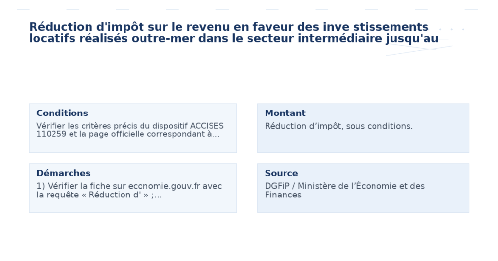 réduction d’impôt revenu faveur inve stissements