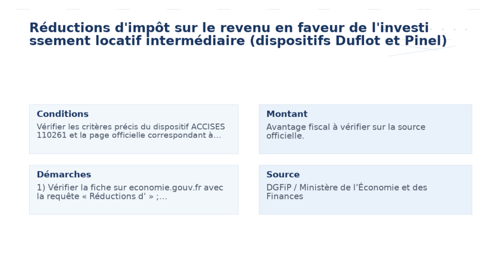 réductions d’impôt revenu faveur l’investi ssement