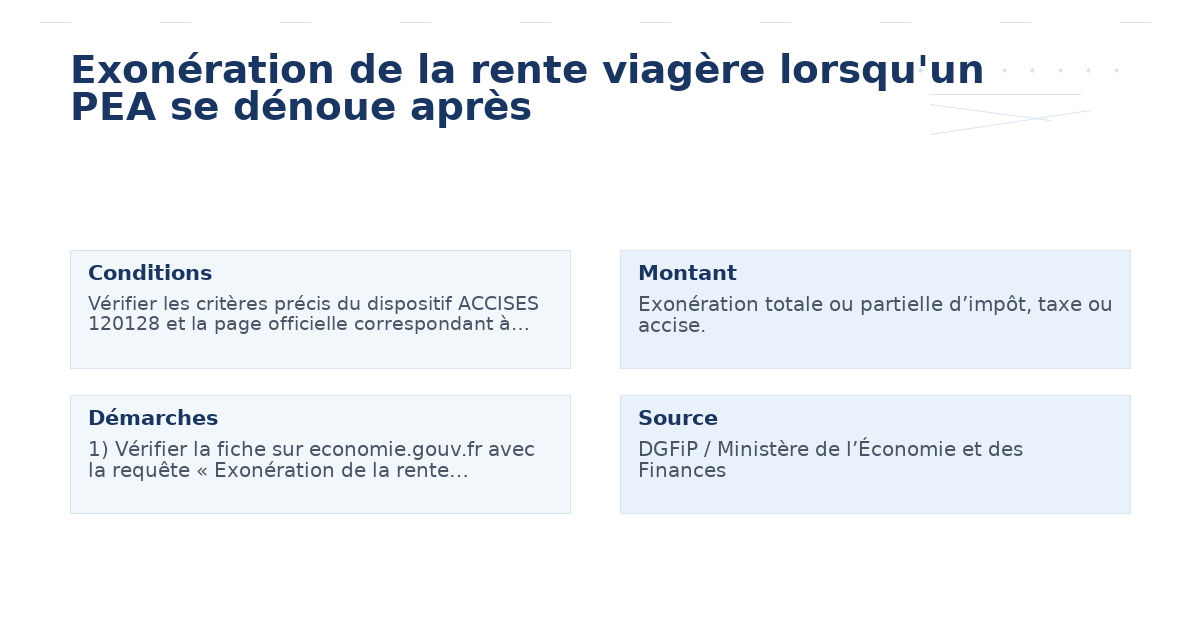 exonération rente viagère lorsqu’un pea dénoue – Guide essentiel