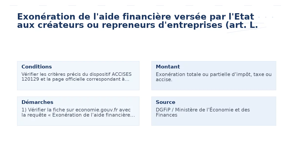 exonération l’aide financière versée l’etat créateurs – Guide 5