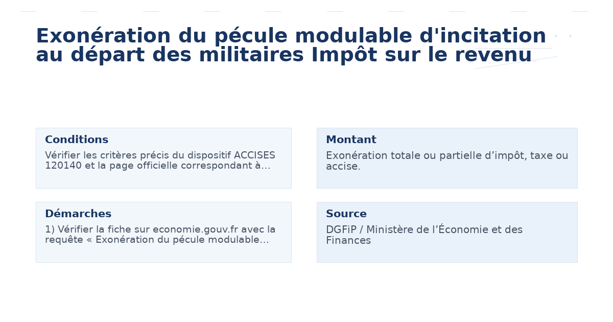 exonération pécule modulable d’incitation départ – Guide 5 clés
