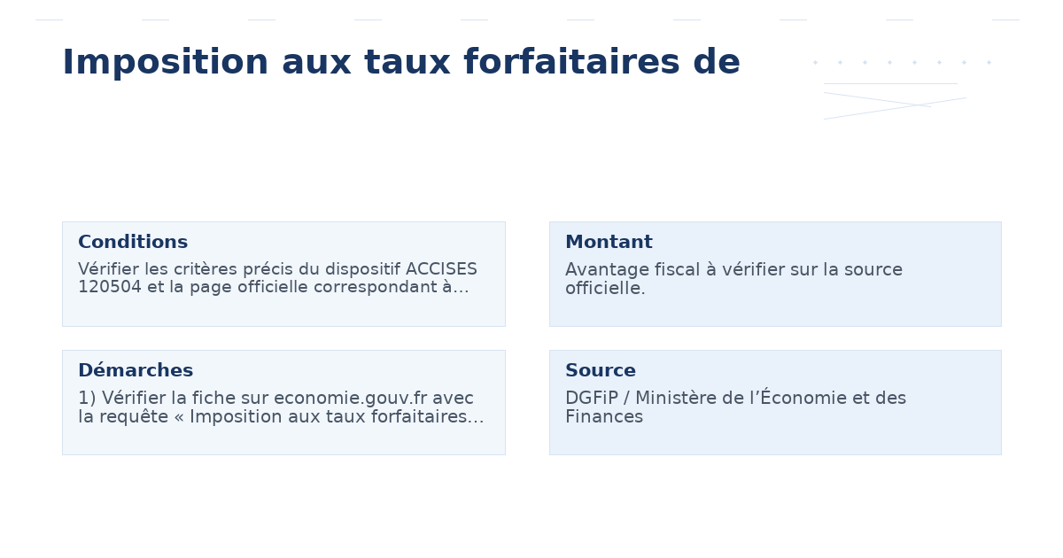 imposition taux forfaitaires – Guide essentiel 2026 2026