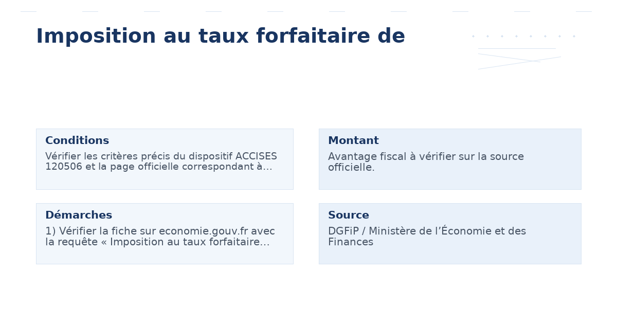 imposition taux forfaitaire – Guide essentiel 2026 2026