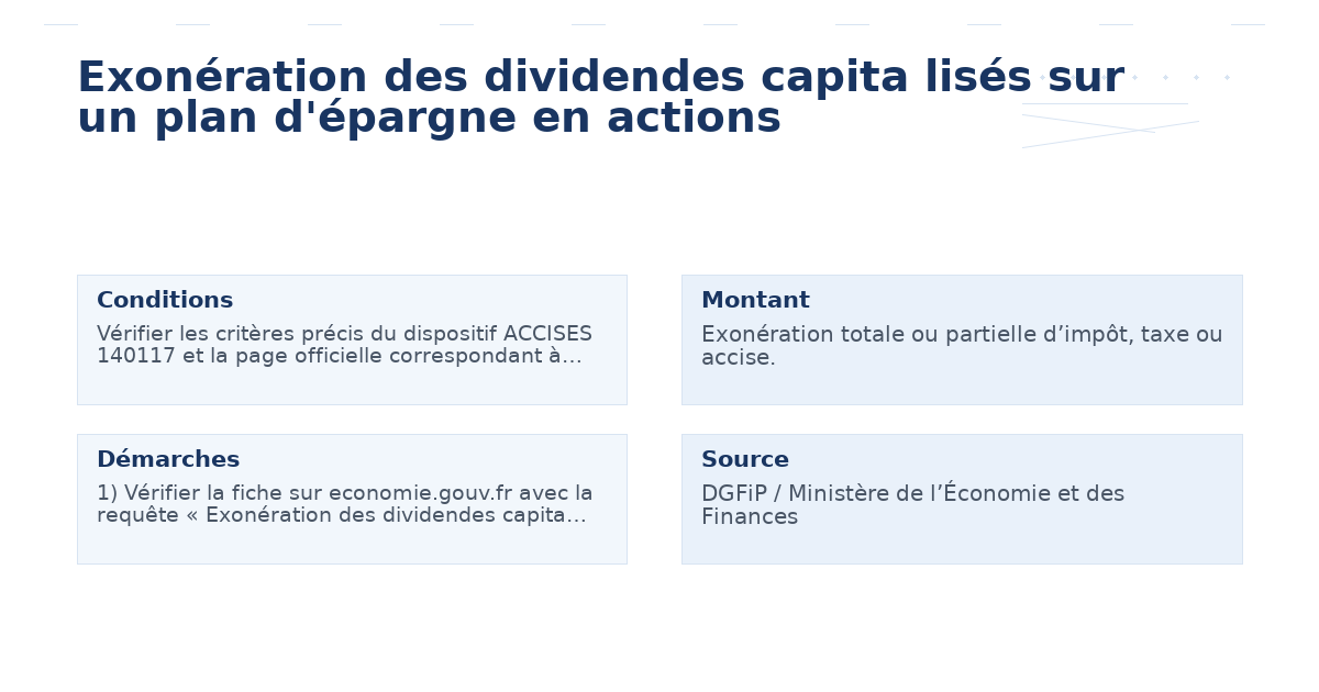 exonération dividendes capita lisés plan d’épargne – Guide