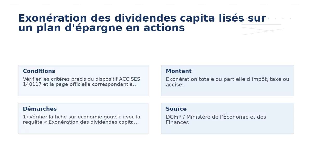 exonération dividendes capita lisés plan d’épargne