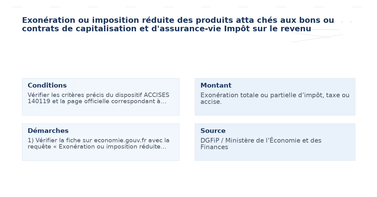 exonération imposition réduite produits atta chés – Guide