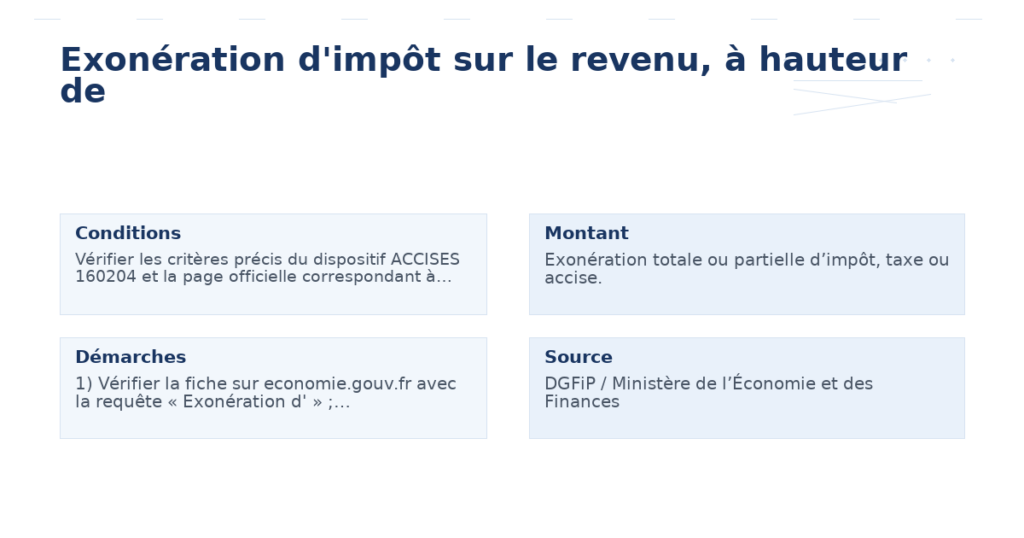 exonération d’impôt revenu hauteur