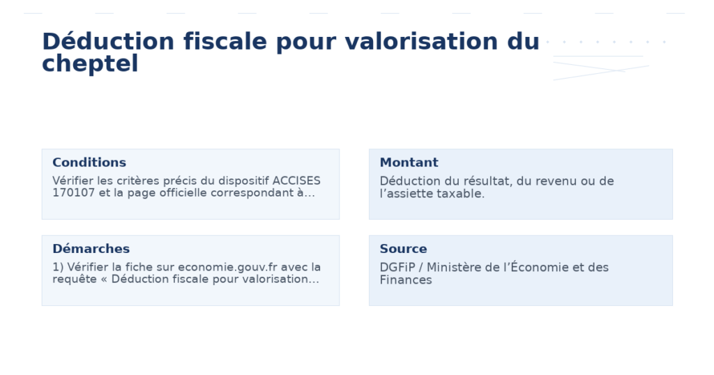 déduction fiscale valorisation cheptel
