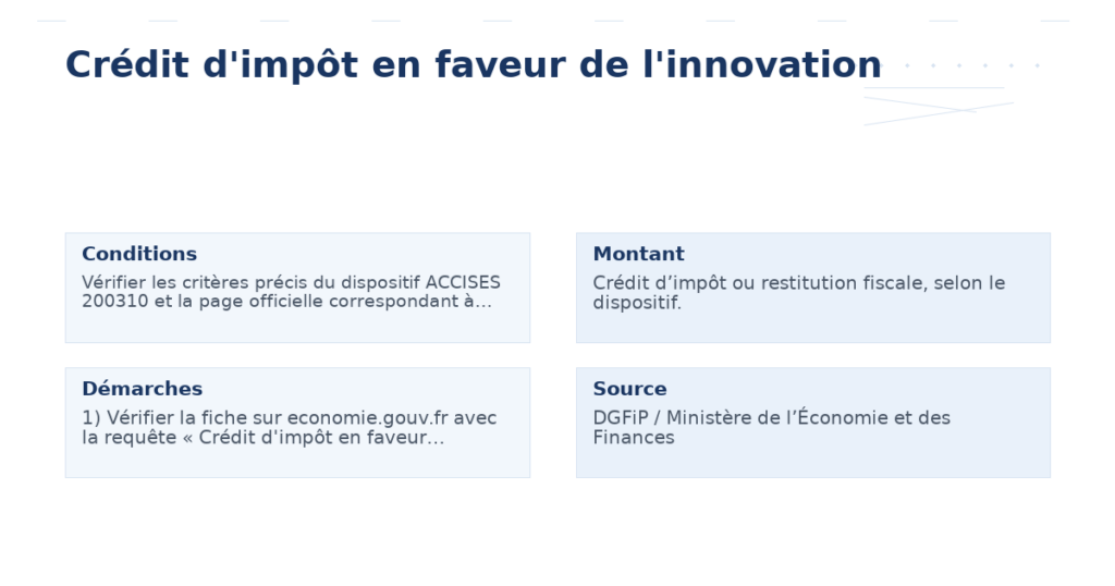 crédit d’impôt faveur l’innovation
