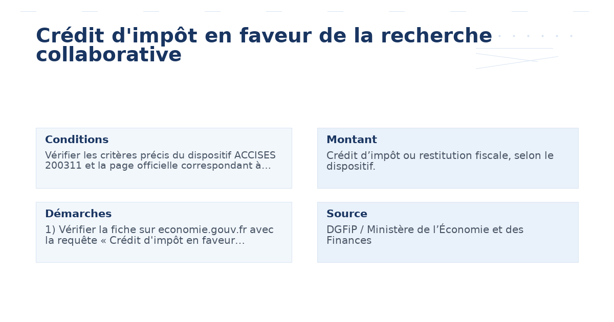 crédit d’impôt faveur recherche collaborative – Guide 5 points