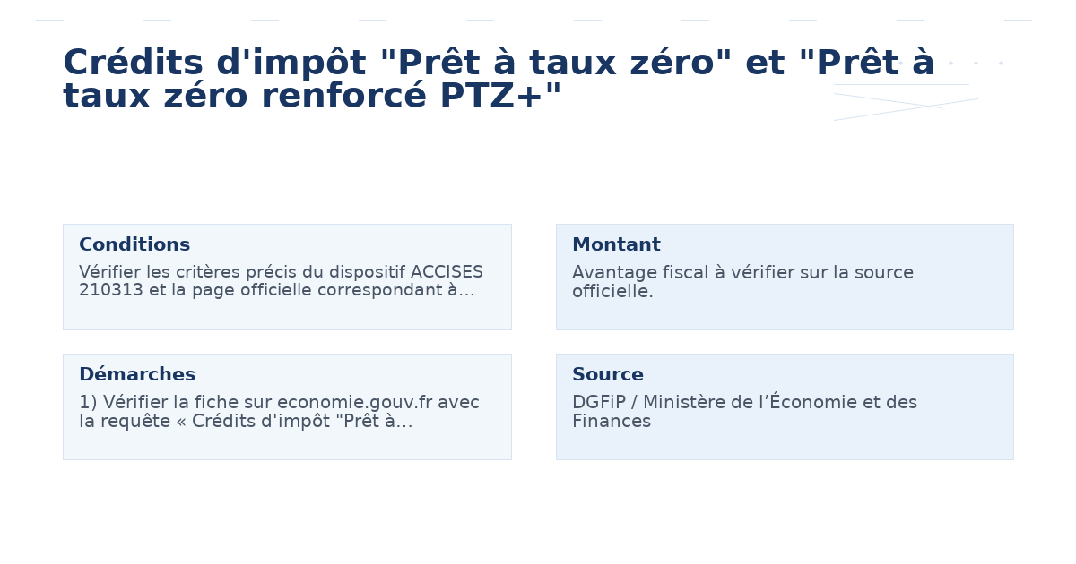crédits d’impôt prêt taux zéro prêt