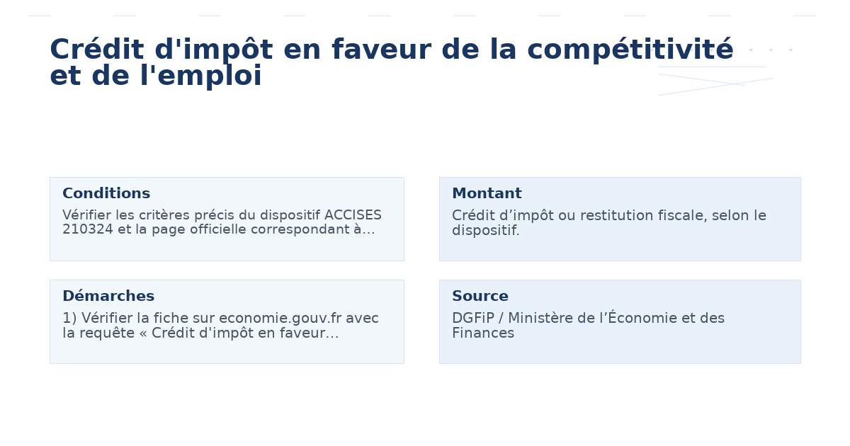 crédit d’impôt faveur compétitivité l’emploi – Guide essentiel