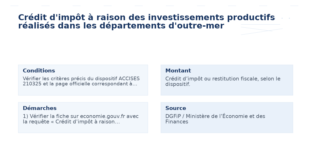 crédit d’impôt raison investissements productifs – Guide essentiel