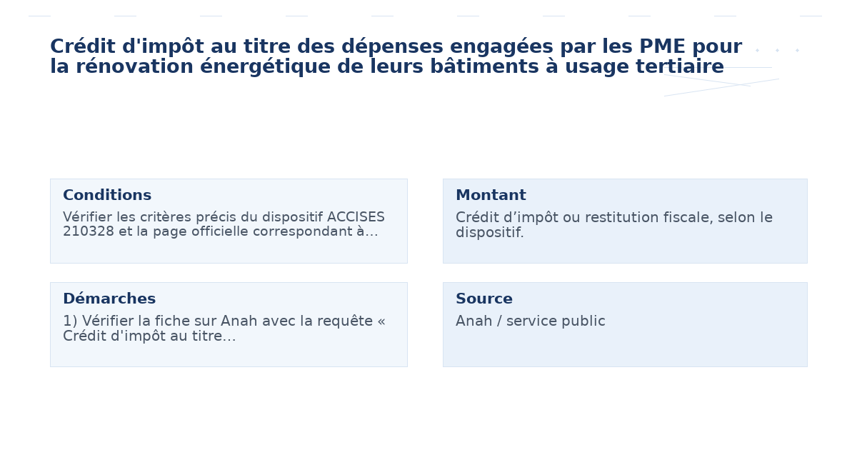 crédit d’impôt titre dépenses engagées pme – Guide essentiel 2026