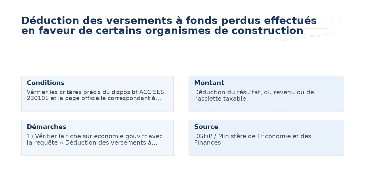 déduction versements fonds perdus effectués faveur – Guide