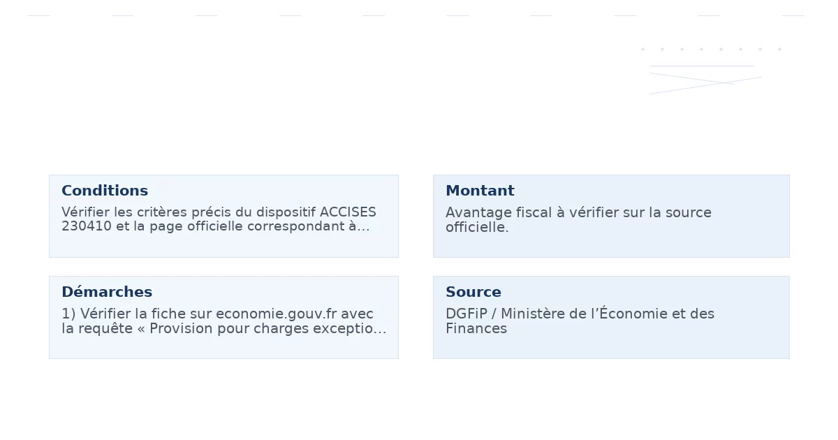 provision charges exceptio nnelles risques afférents