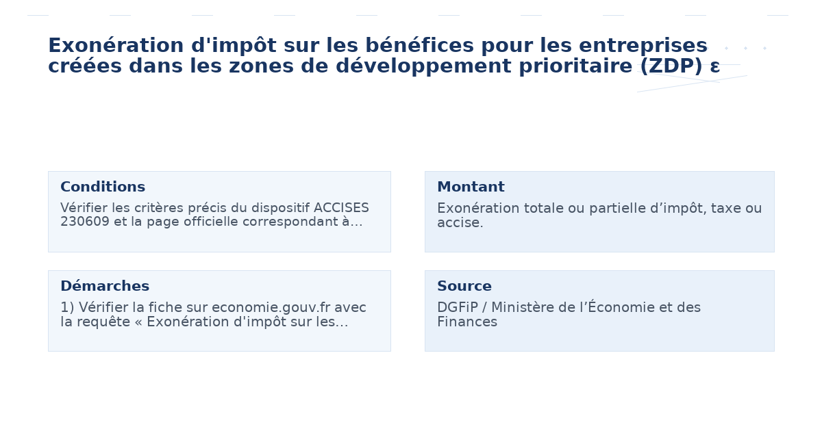 exonération d’impôt bénéfices entreprises créées zones – Guide