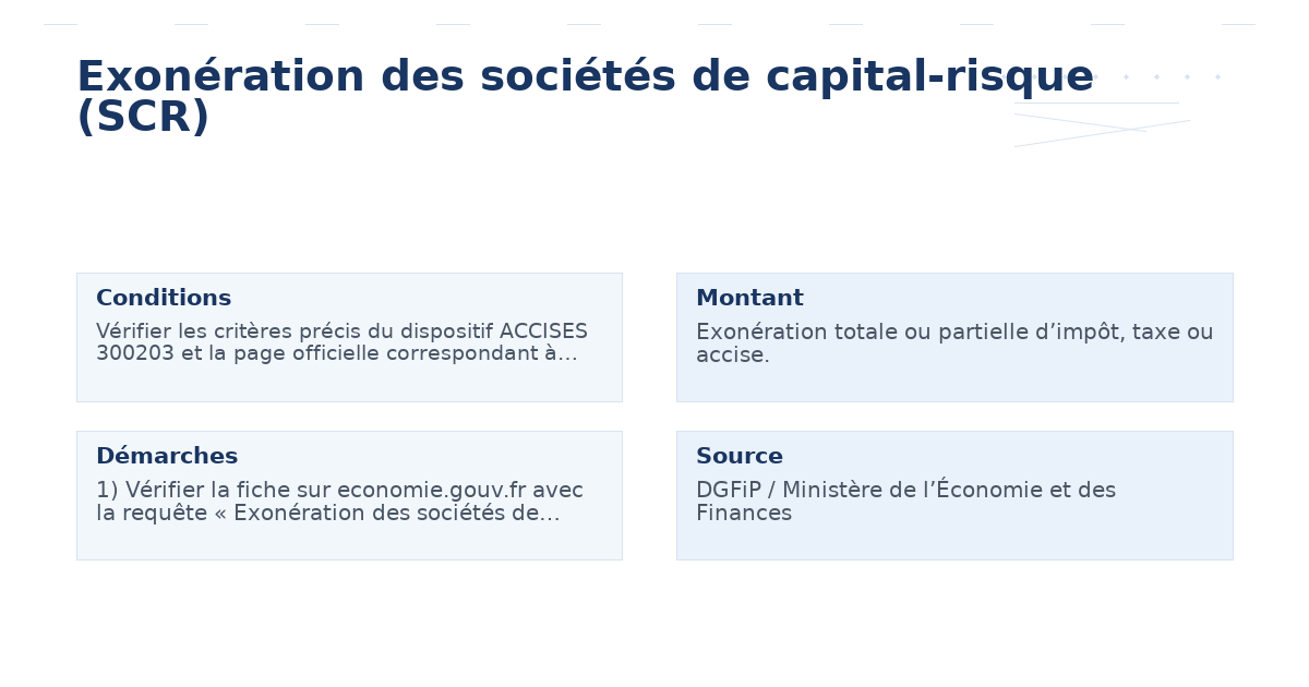 exonération sociétés capital risque scr – Guide 5 clés pour