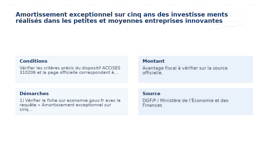 amortissement exceptionnel cinq ans investisse ments