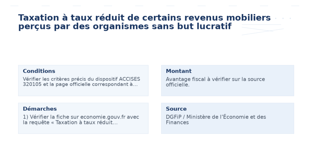 taxation taux réduit certains revenus mobiliers