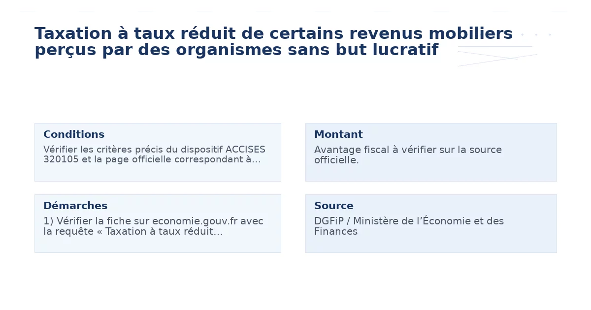 taxation taux réduit certains revenus mobiliers – Guide essentiel