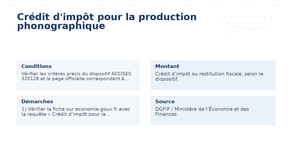crédit d’impôt production phonographique