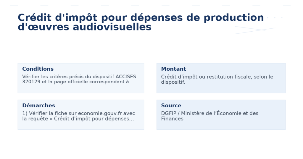 crédit d’impôt dépenses production d’œuvres