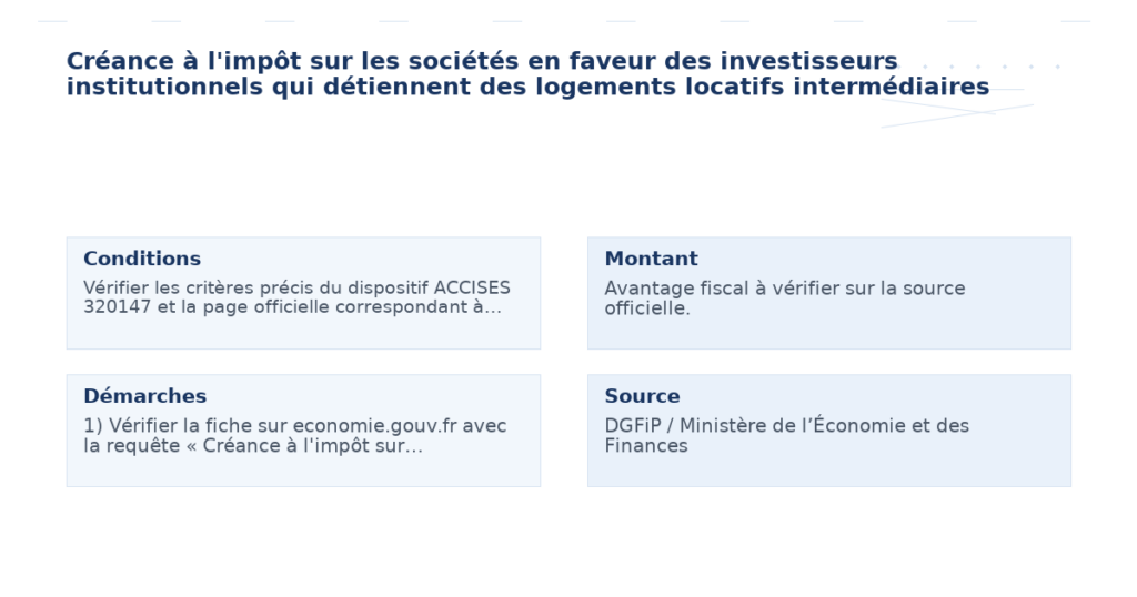 créance l’impôt sociétés faveur investisseurs