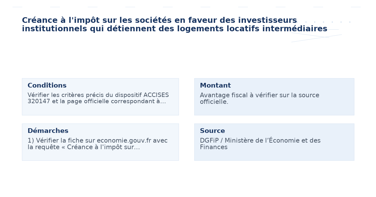 créance l’impôt sociétés faveur investisseurs – Guide Opportunités
