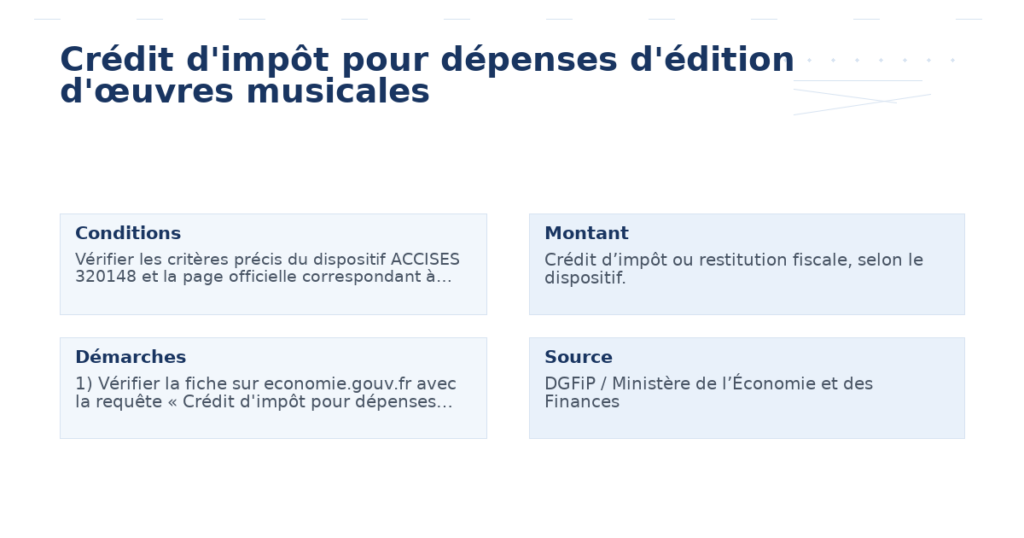 crédit d’impôt dépenses d’édition d’œuvres musicales