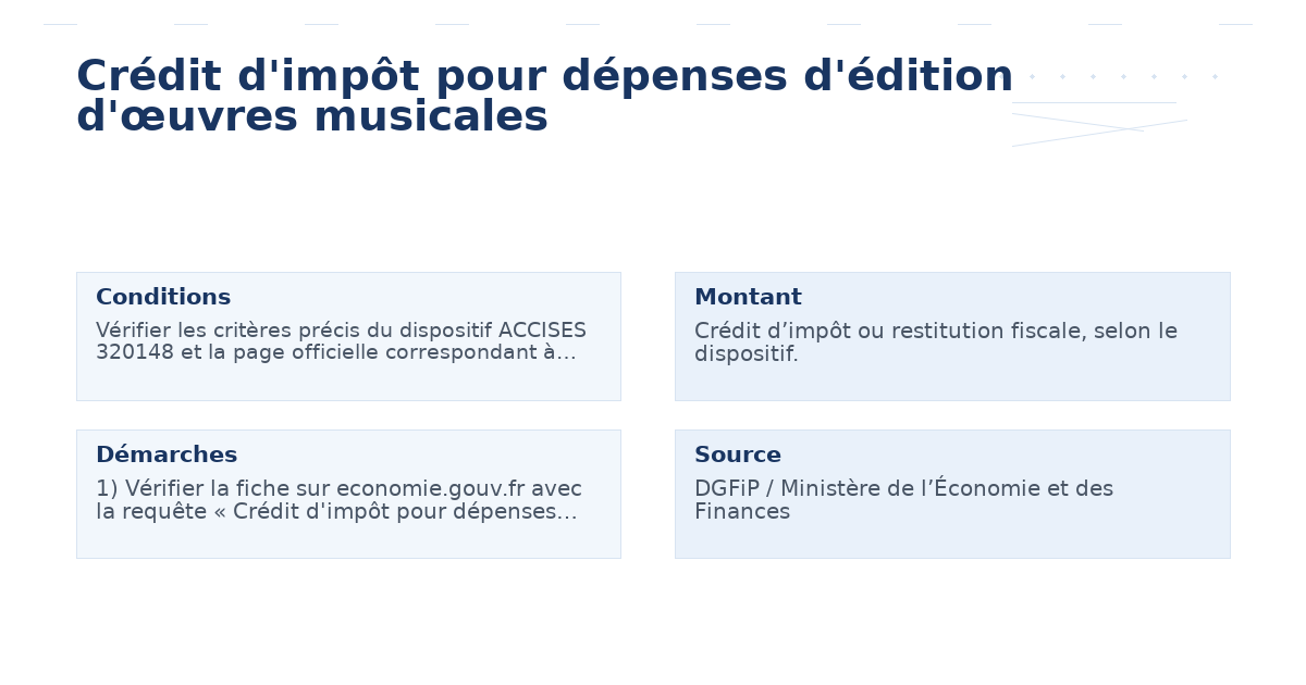 crédit d’impôt dépenses d’édition d’œuvres musicales – Guide 5