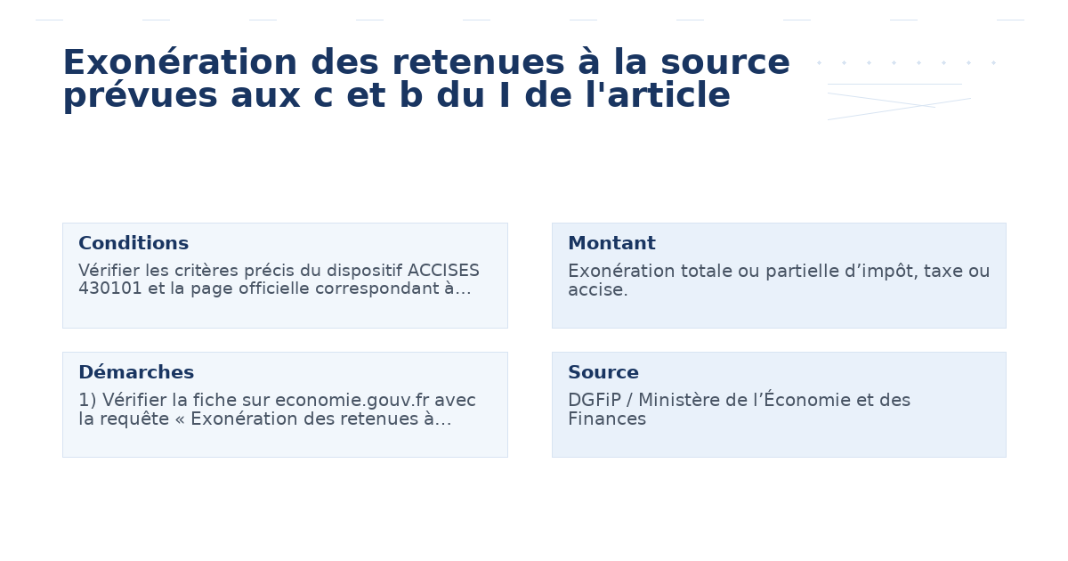 exonération retenues source prévues l’article
