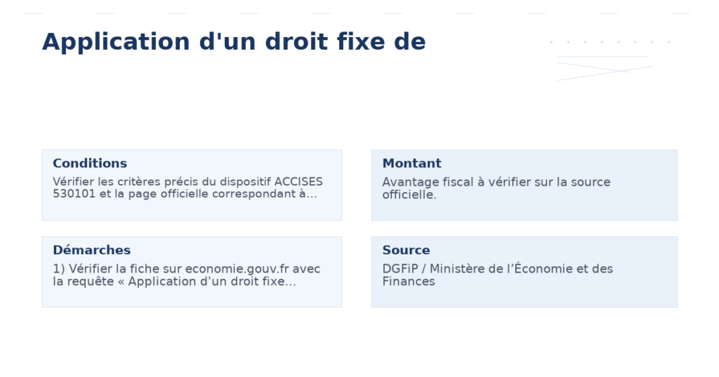 application d’un droit fixe