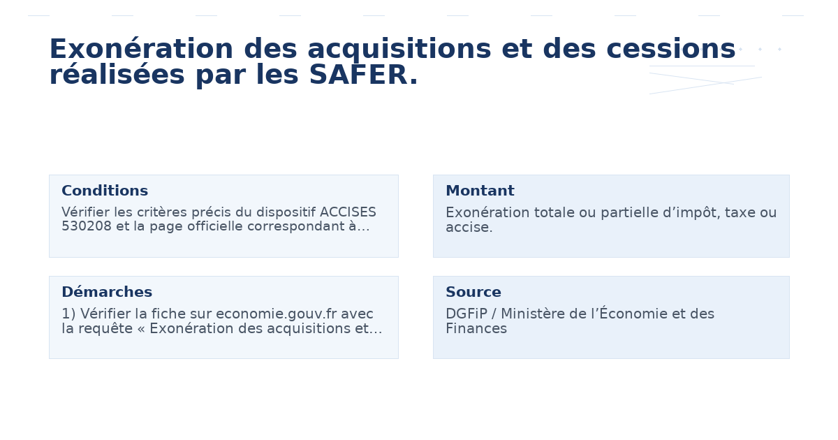 exonération acquisitions cessions réalisées safer – Guide