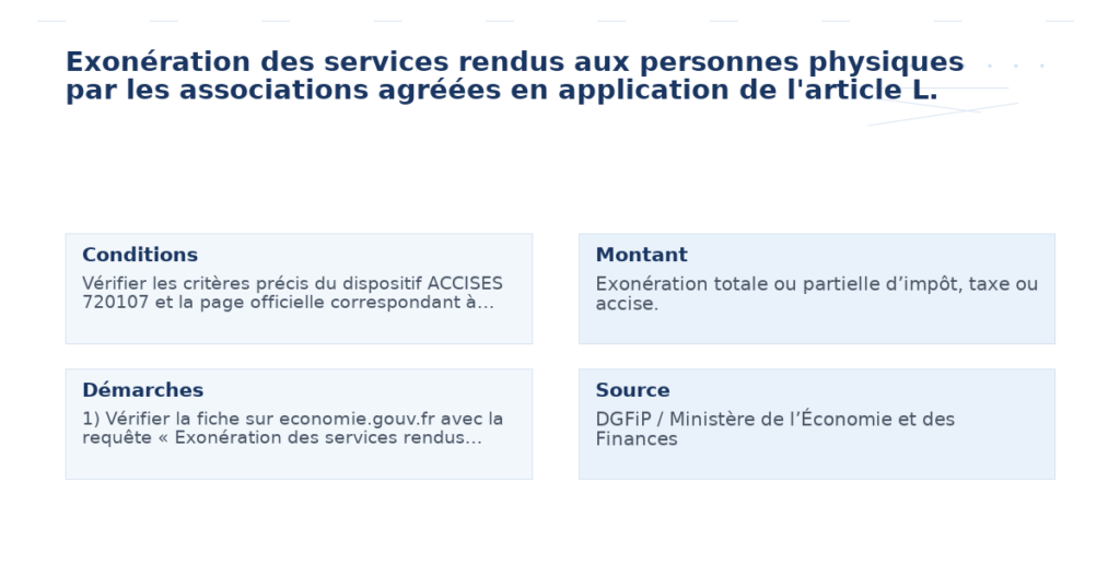 exonération services rendus personnes physiques