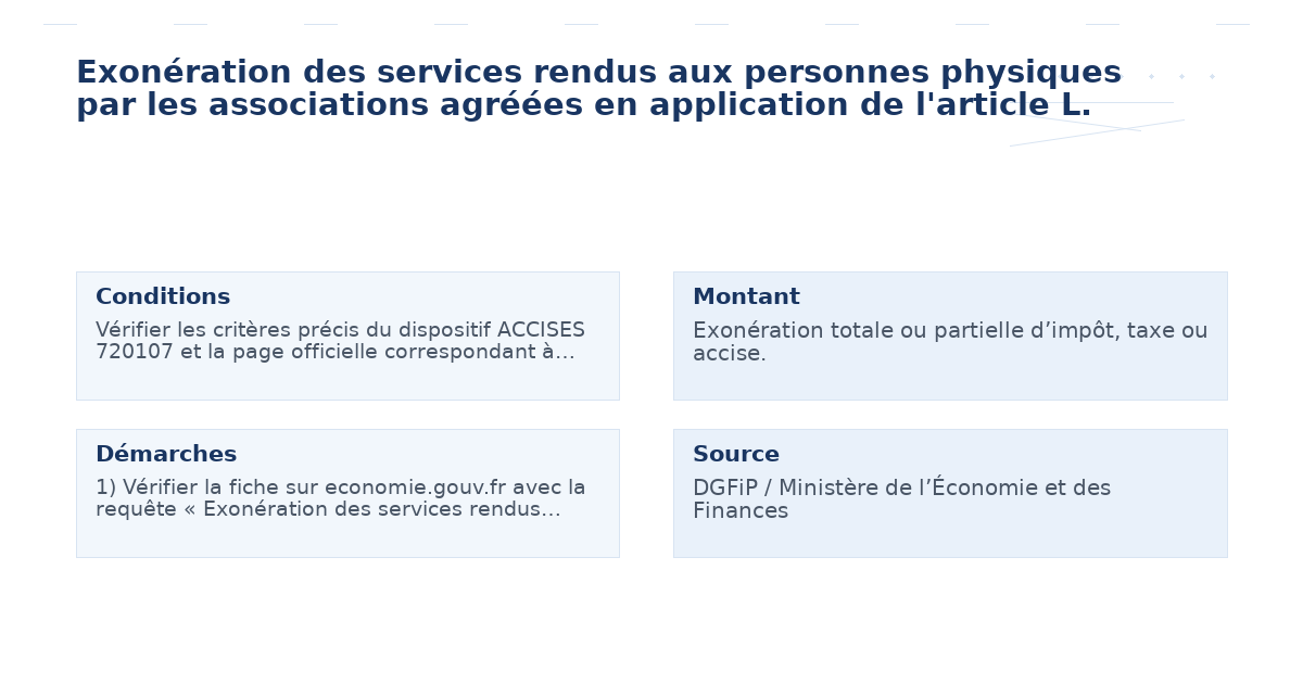 exonération services rendus personnes physiques